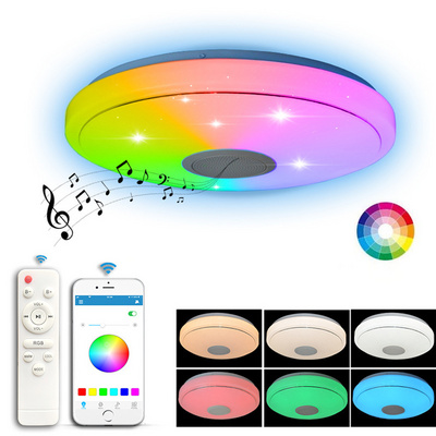 Modern 36W Smart LED Ceiling Lights APP Remote Control RGB Dimmable Color Changing Lamp Music Speaker for Kitchen Bedroom Home