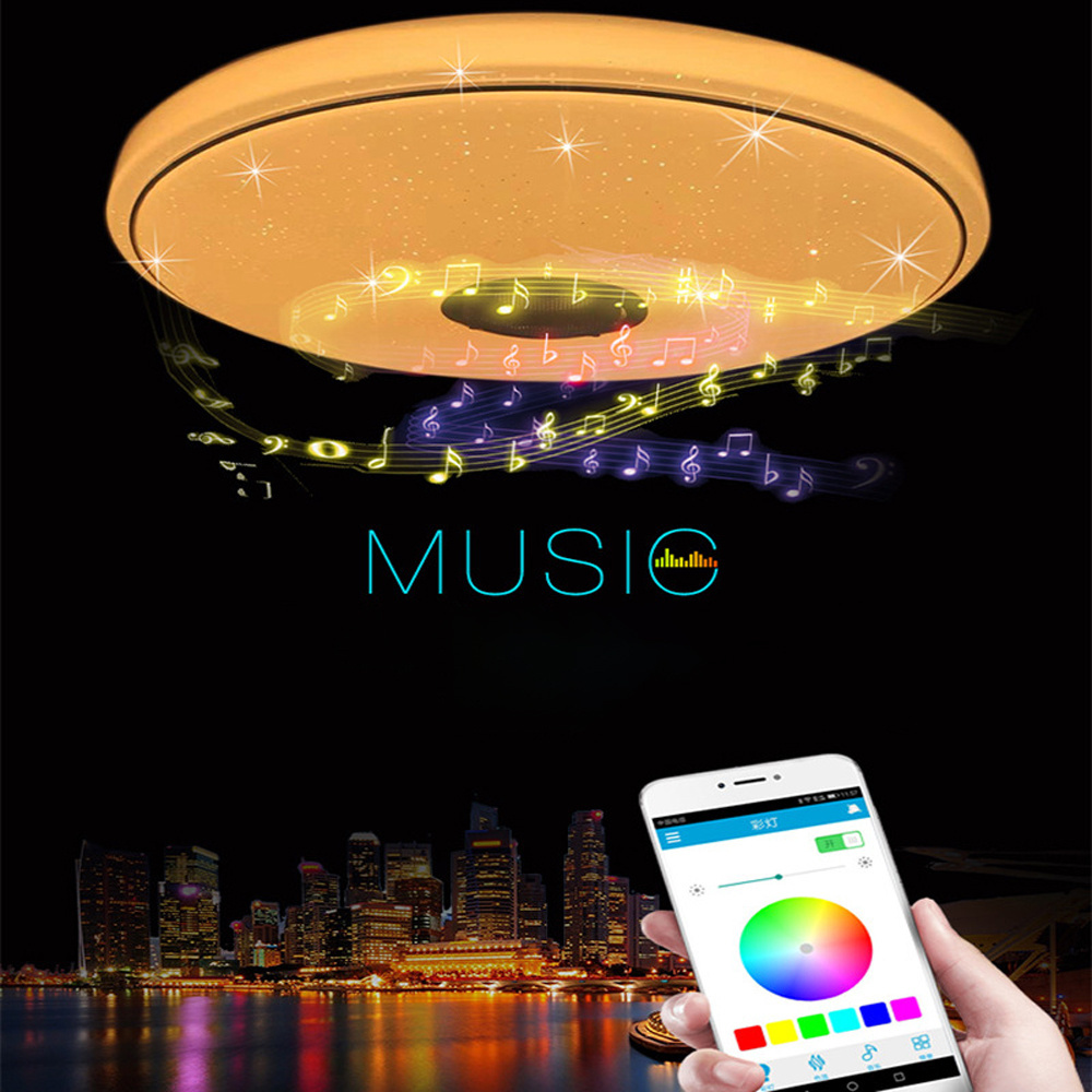 Modern 36W Smart LED Ceiling Lights APP Remote Control RGB Dimmable Color Changing Lamp Music Speaker for Kitchen Bedroom Home