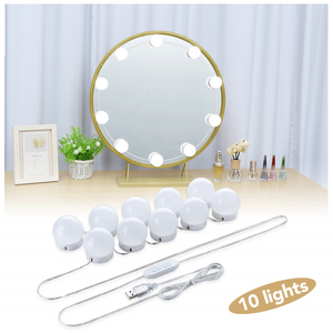 10 bulbs LED makeup mirror front light USB Hollywood led makeup mirror bulb 3 colors Dimmable Bathroom Dressing Table Lighting