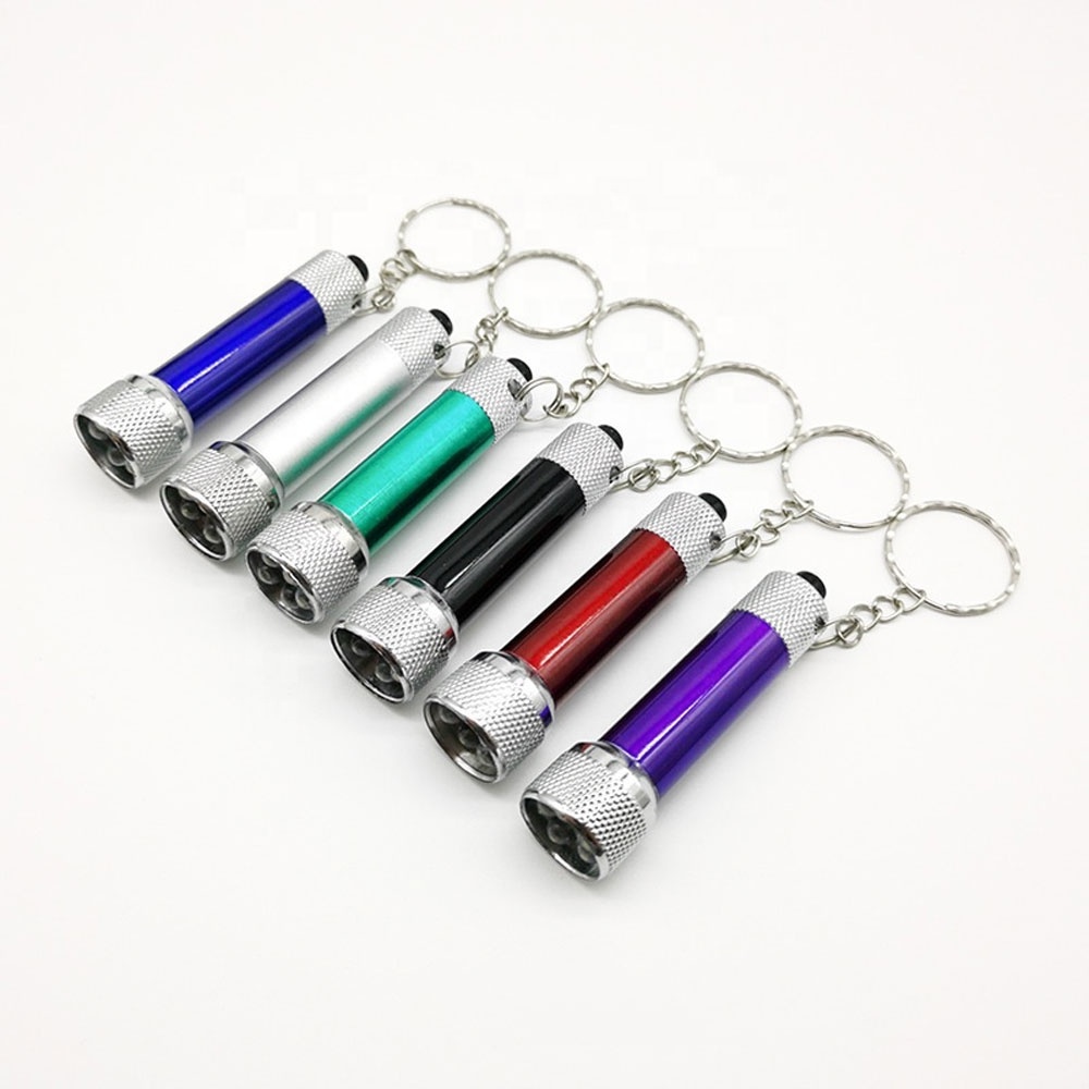 Mini Flashlight 5 LEDs Aluminum Alloy Keyring Torch lamp Portable LED Keychain Flashlights for Outdoor Camping Hiking Walking