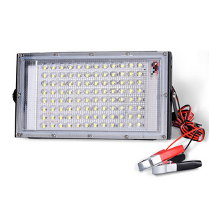 100W LED Flood light DC12V Electric Clip Charger Emergency camping Lamp 6500K Spotlight Outdoor work Lighting For Hiking Garden