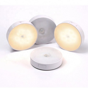 6000K Daylight Lamp Motion Sensor Light Indoor Battery Operated Ceiling Light Solar Charge Round Wireless Wall Lights