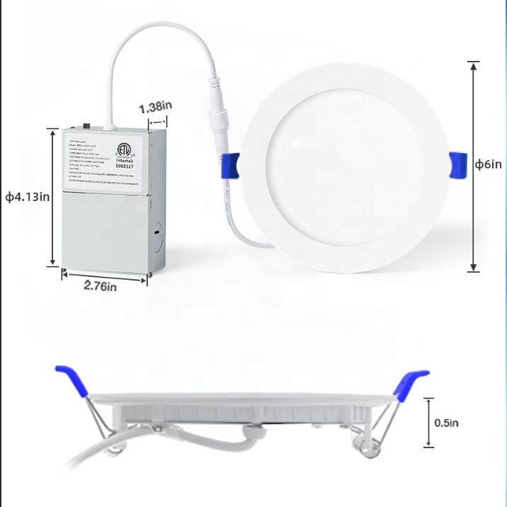 Hot Selling ultra Slim spotlight 4 Inch 9W 5cct Dimmable Commercial Led Recessed Flat Panel Ceiling Light Round for Office Hotel