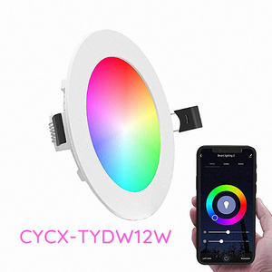 85-265v Slim smart recessed RGBCW ceiling light zigbee cob 10W 12W voice control wifi phone APP zigbee smart downlight