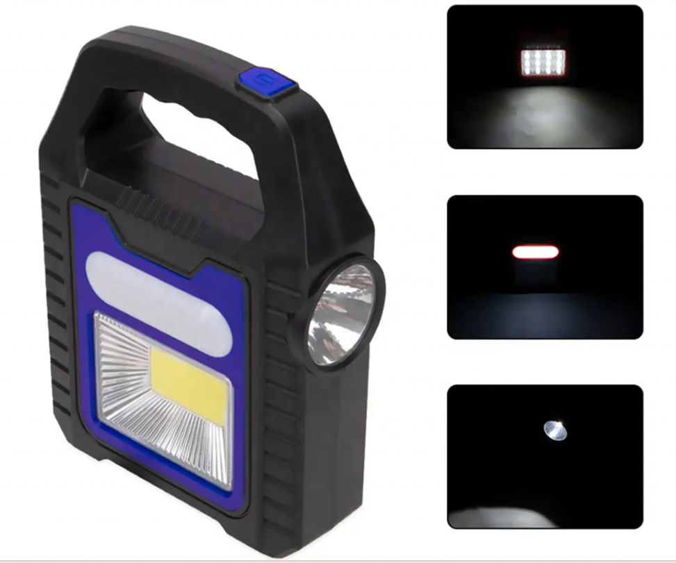 Multifunction Portable Solar Cob Camping Light USB rechargeable Searchlight LED Flood Lamp Hiking working Emergency Flashlights