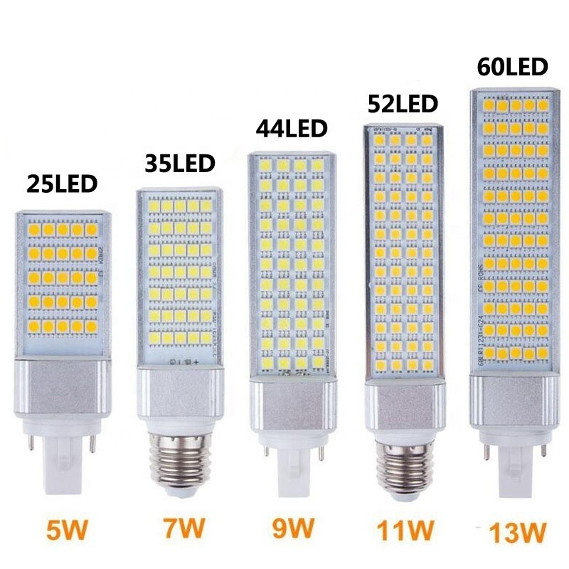 G24 led lamp bulb 5W 7W 9W 11W 13W 5050 Corn Light warm white/Cool white Spotlight 180 Degree AC85-265V Horizontal Plug Lights