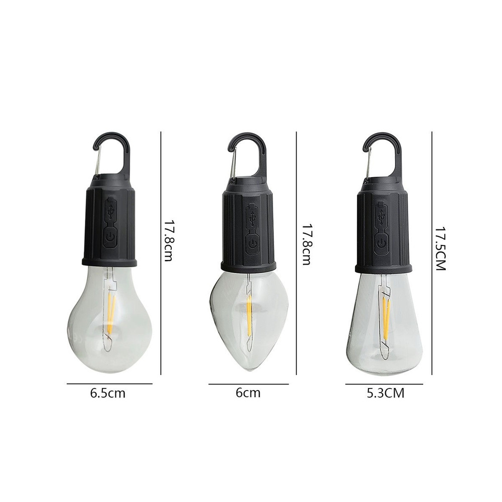 USB Rechargeable Bulb Light Lightweight LED Camping Light Bulb Portable Hanging Fishing Outdoor Lantern Tent Hanging Light