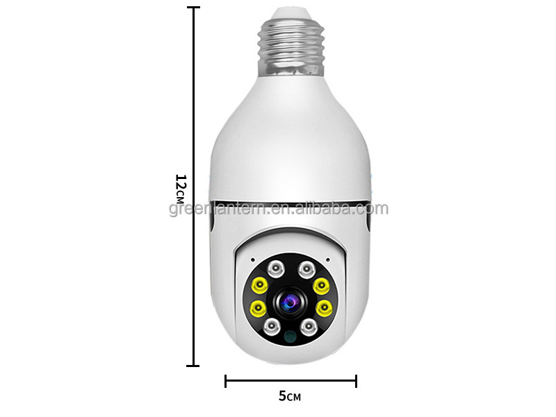 WiFi Panoramic Bulb Camera Full HD Infrared Night Vision Two Way-Audio Wireless 2 Million Pixels E27 Easy Install Bulb Camera