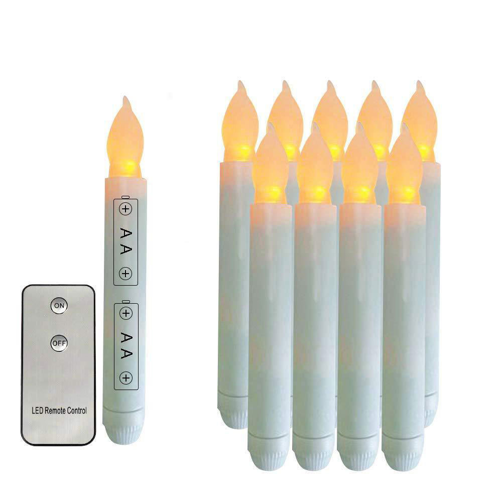 Battery Operated Flickering Flameless LED Taper Candles with Timer Remote Electric Window Candle for Christmas wedding decor