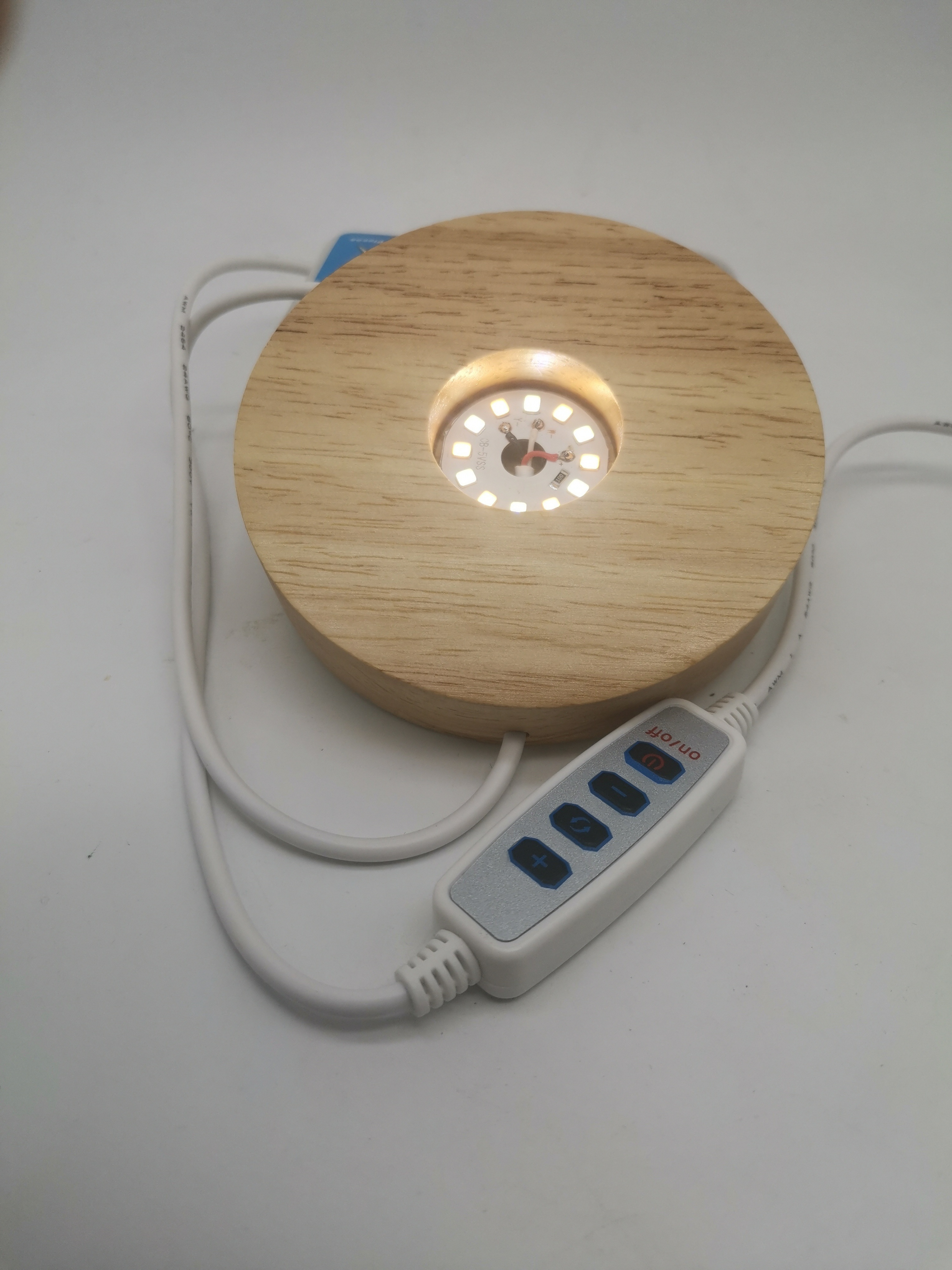 3 Color changing LED Wooden display Stand Lamp Holder USB Powered 3D Night light Base with 12 LEDs for Laser Crystal Glass Art