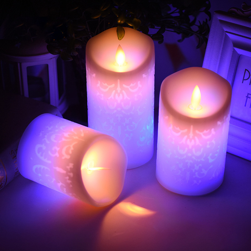 Electronic Flameless Candles Night Light color changing RGB LED Wax Candle With Remote For Christmas Wedding Birthday party