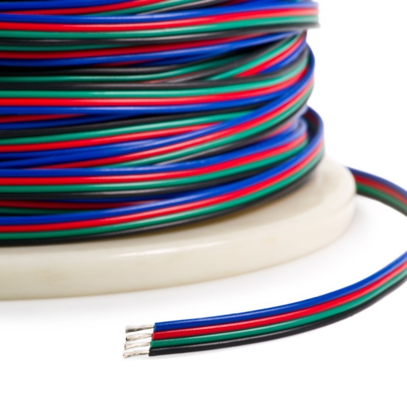 4Pin PVC Insulated Wire 22AWG RGB Cable for RGB 5050 3528 LED Strip Light 4 Pin Extension Cable Wire