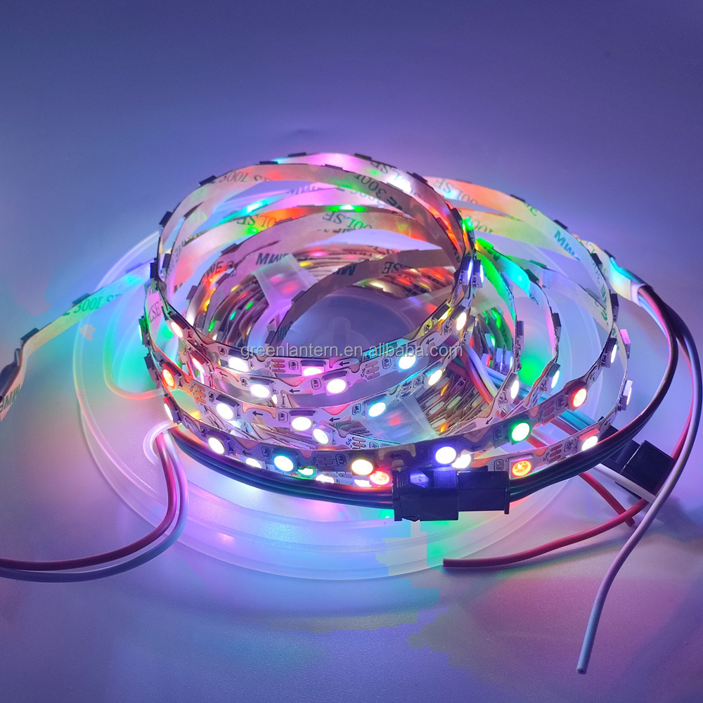 6mm Full Color LED Strip WS2812B 60LEDs/m RGB Addressable Flexible SPI Strip Light 5V Digital S Shape For DIY Neon Sign Lights