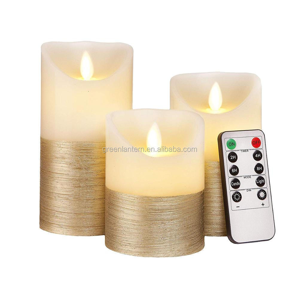 FLAMELESS Candles Flickering LED Battery Operated Electric Pillar Candle with Realistic Flicker Moving Flame with Remote Control