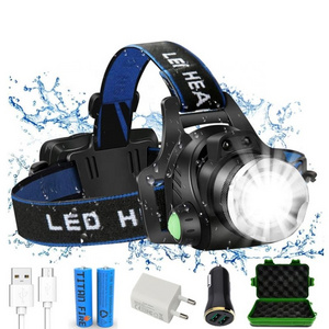 90-degree adjusted Motion Sensor Front Light Control Fishing Camping Waterproof T20 LED rechargeable usb led head torch headlamp