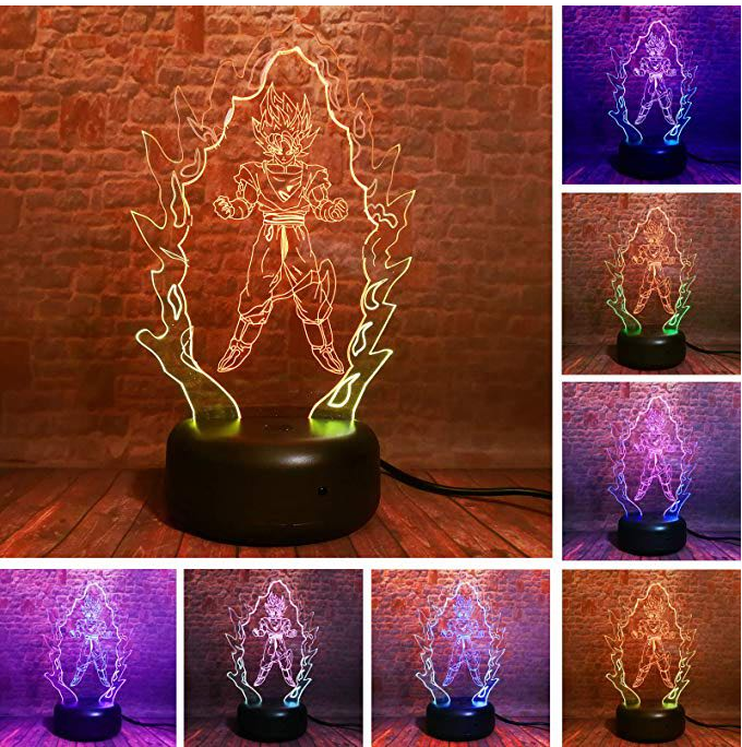 Cartoon WuKong 7 Color Lamp 3d Visual Led Night Lights For Kids Touch Usb Table Lampara Lampe Baby Sleeping Nightlight