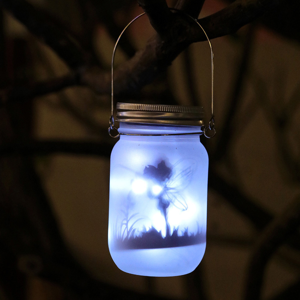 20 LEDs Fairy Light Solar Hanging Glass Mason Jar Bottle Lid Insert Color Changing Garden Christmas Lights Outdoor Wedding Decor