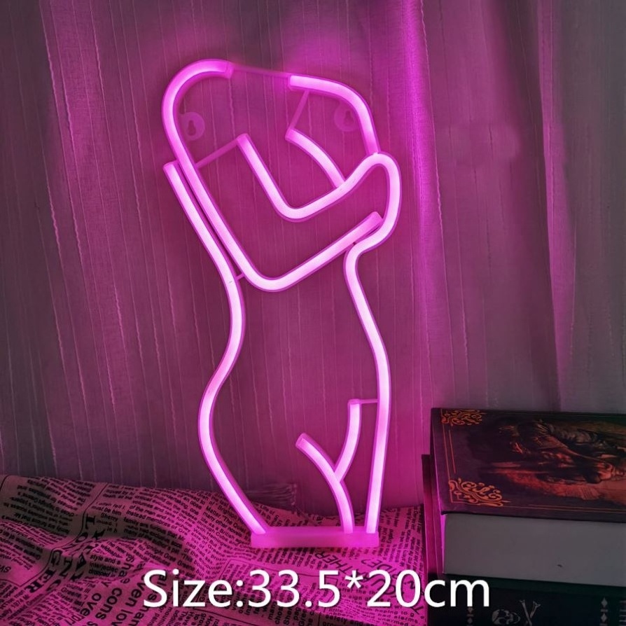 Sexy Woman Body Neon Sign Lights Room Wall Decor Hanging Art Naked Girls LED Neon Lights  Atmosphere LED Neon Electronic Sign