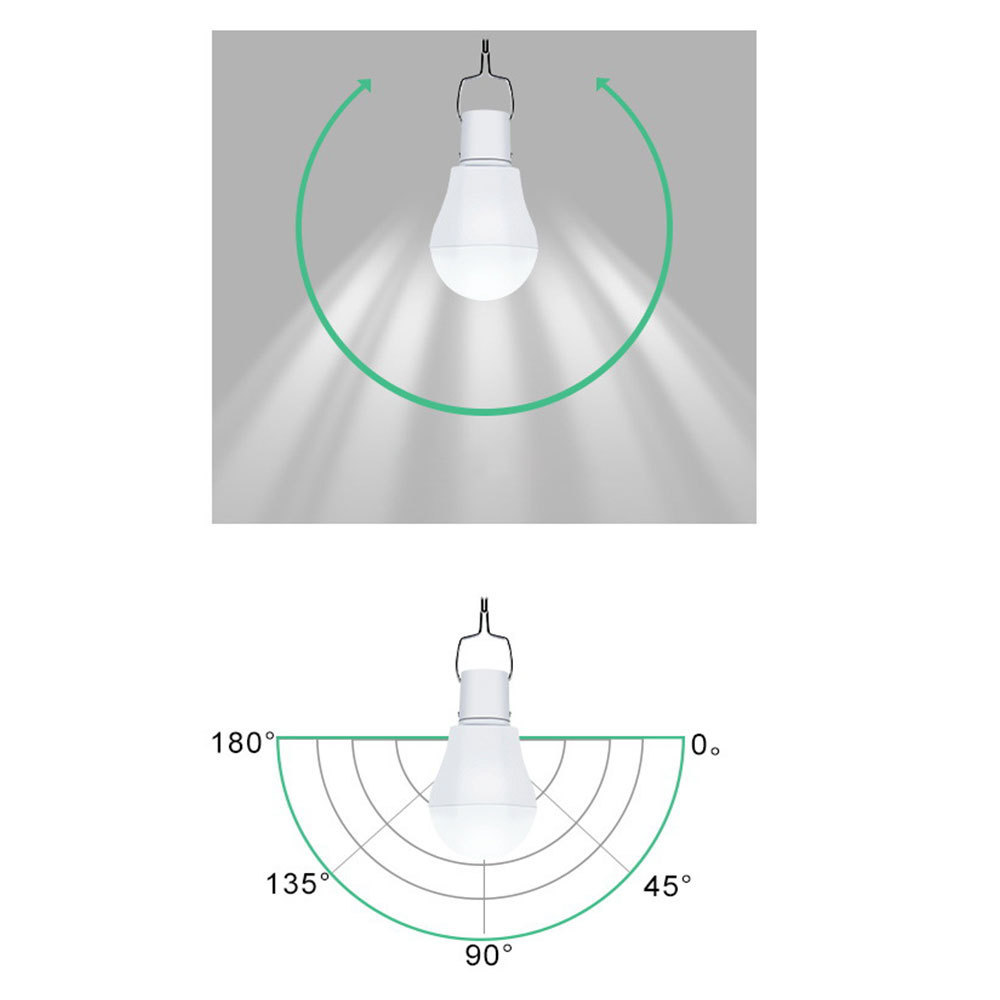 Portable Solar rechargeable LED Light Bulb Solar Powered Emergency Bulb Camp Outdoor Lighting White for Tent Garden Fishing