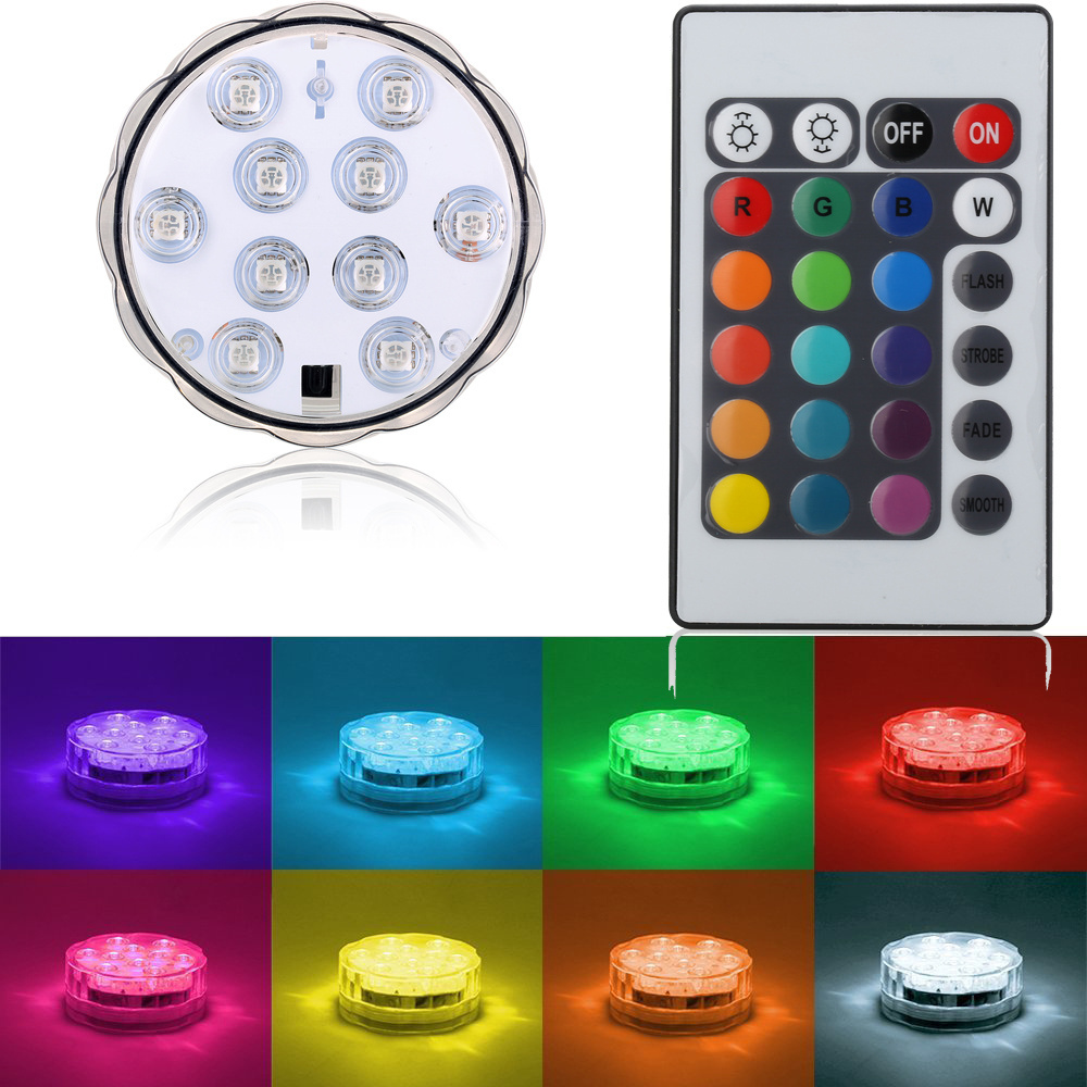 Custom Remote Control Small Led Light Battery Powered Led Submersible Light For Party Decorations