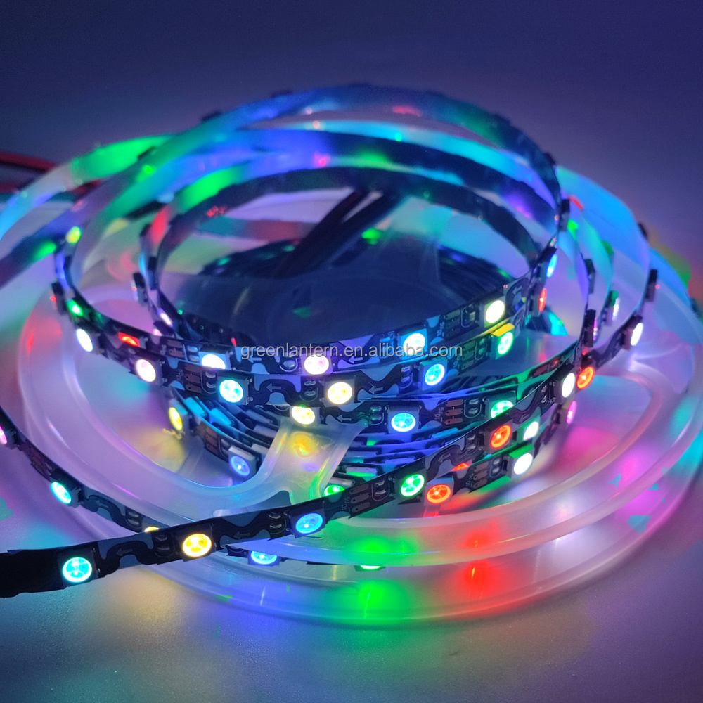 6mm Full Color LED Strip WS2812B 60LEDs/m RGB Addressable Flexible SPI Strip Light 5V Digital S Shape For DIY Neon Sign Lights