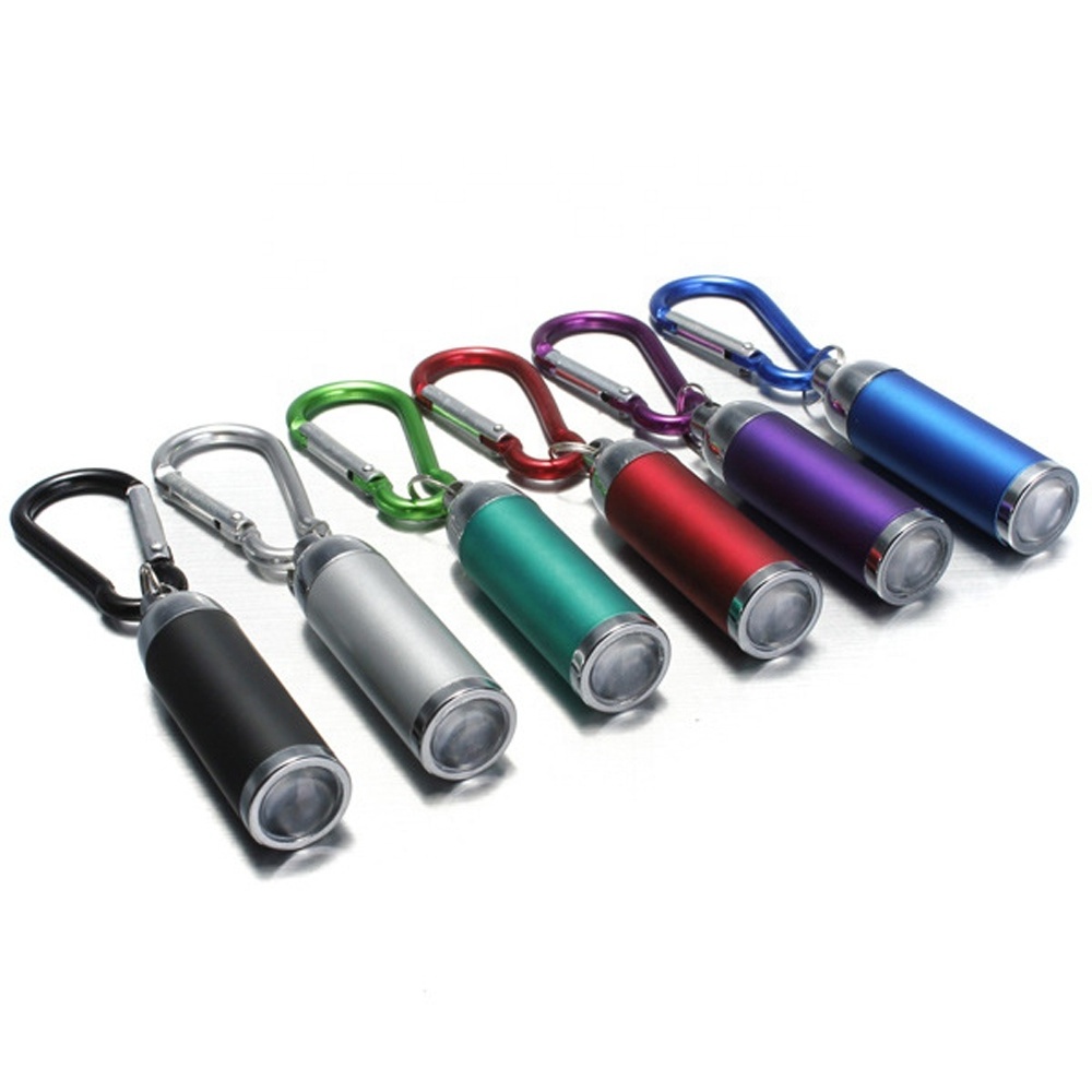 Promotional Gifts Small Torch lamp Customized logo Mini Flashlight Keychain With Key chain ring For Hiking Climbing camping