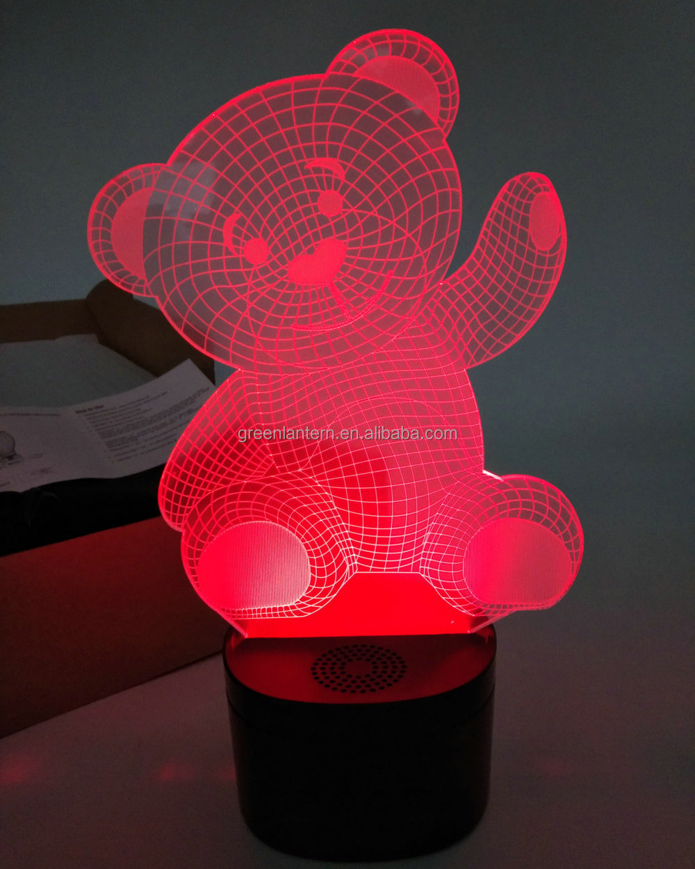 3D Music Lamp LED Night Light Speaker Base 3D Visual Illusion Lamp Wedding Party Baby Shower Return Gifts