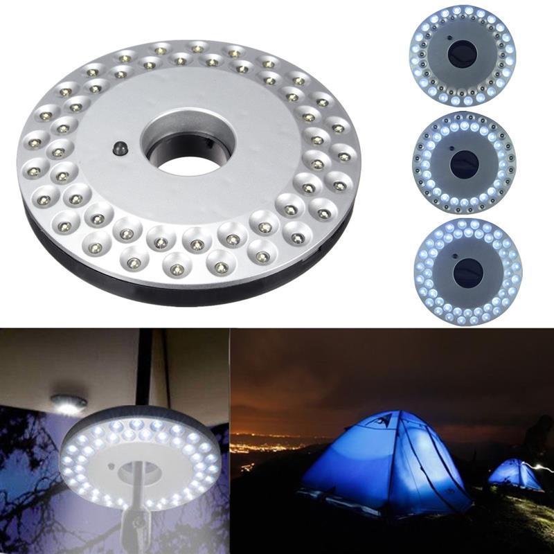 portable Camping Light 48 LED round tent lamp magnetic 3 x AA Battery lantern hanging umbrella lights