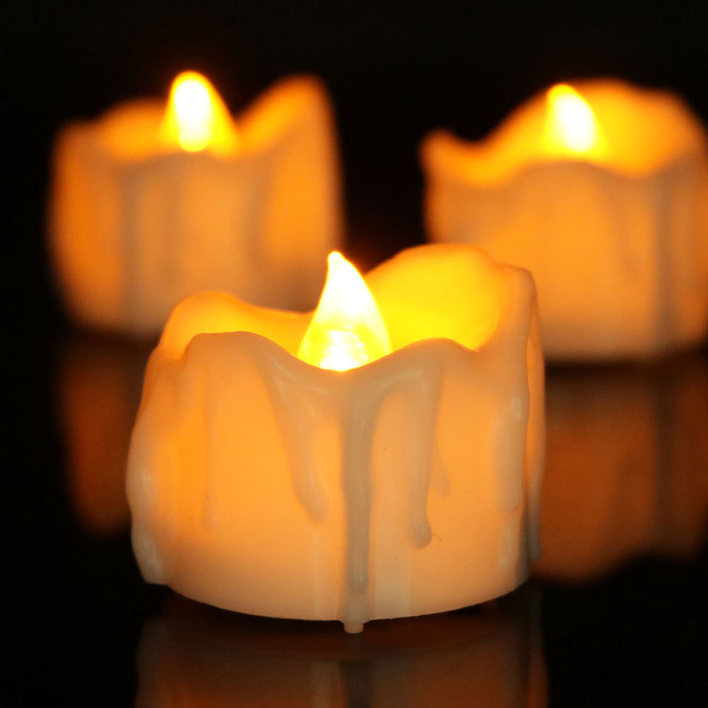 9Pcs Battery Operated LED Tea Lights Candle Flameless Flickering Wedding Decor Mini LED Candle With Clip Flickering Flame Candle