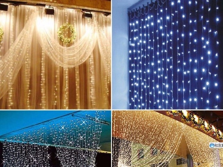 3x3 Meters 300 LED Curtain Lights Outdoor Christmas Decorative Fairy LED String Lights Hanging Window Wall Wedding Holiday Light