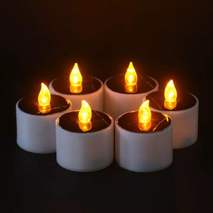 High Quality outdoor Flameless flickering Candles light solar Tea Candle Lamps for Outdoor Garden Wedding Party cemetery Decor