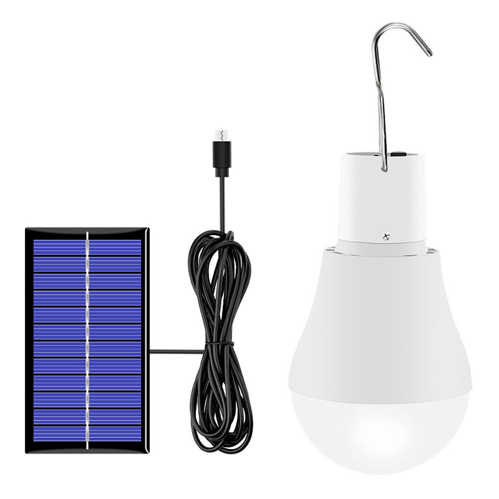 Portable Solar rechargeable LED Light Bulb Solar Powered Emergency Bulb Camp Outdoor Lighting White for Tent Garden Fishing