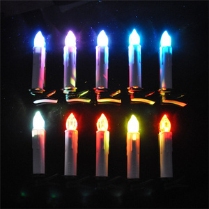 set of 10 Battery operated Flameless LED taper Candle tea Light 18keys remote control Mount clip Wedding Xmas Tree Party