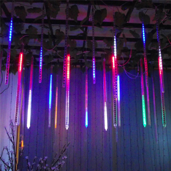 Outdoor Waterproof 8 Tubes led meteor shower light Christmas Holiday String Light 50cm Rain Dropping Lamp for Party Fairy Garden