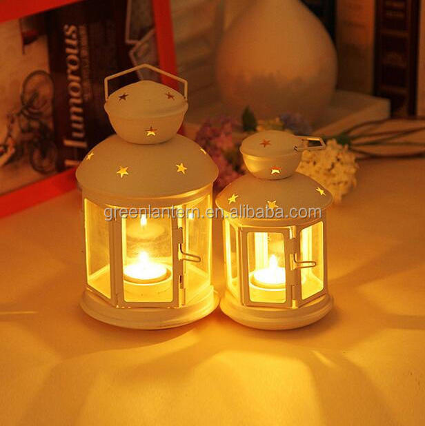 PAINTED METAL TEA LIGHT LANTERN STANDING / HANGING TEA LIGHT CANDLE HOLDER lantern light