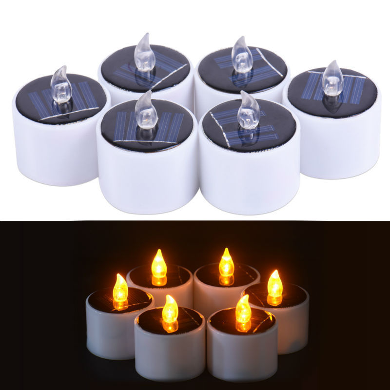 Christmas decoration tea solar Powered Flameless Candles Church led candle Light