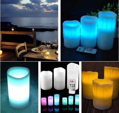 12Pcs LED Rechargeable Candle lamp Flickering Flame Flameless Tea Lights Color changing for Christmas Wedding holiday Decoration