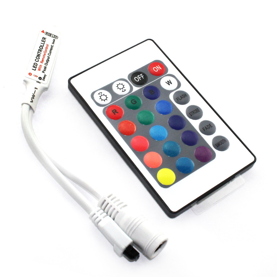 24 key MINI IR Remote Control RGB LED controller for RGB LED strip Light 5050