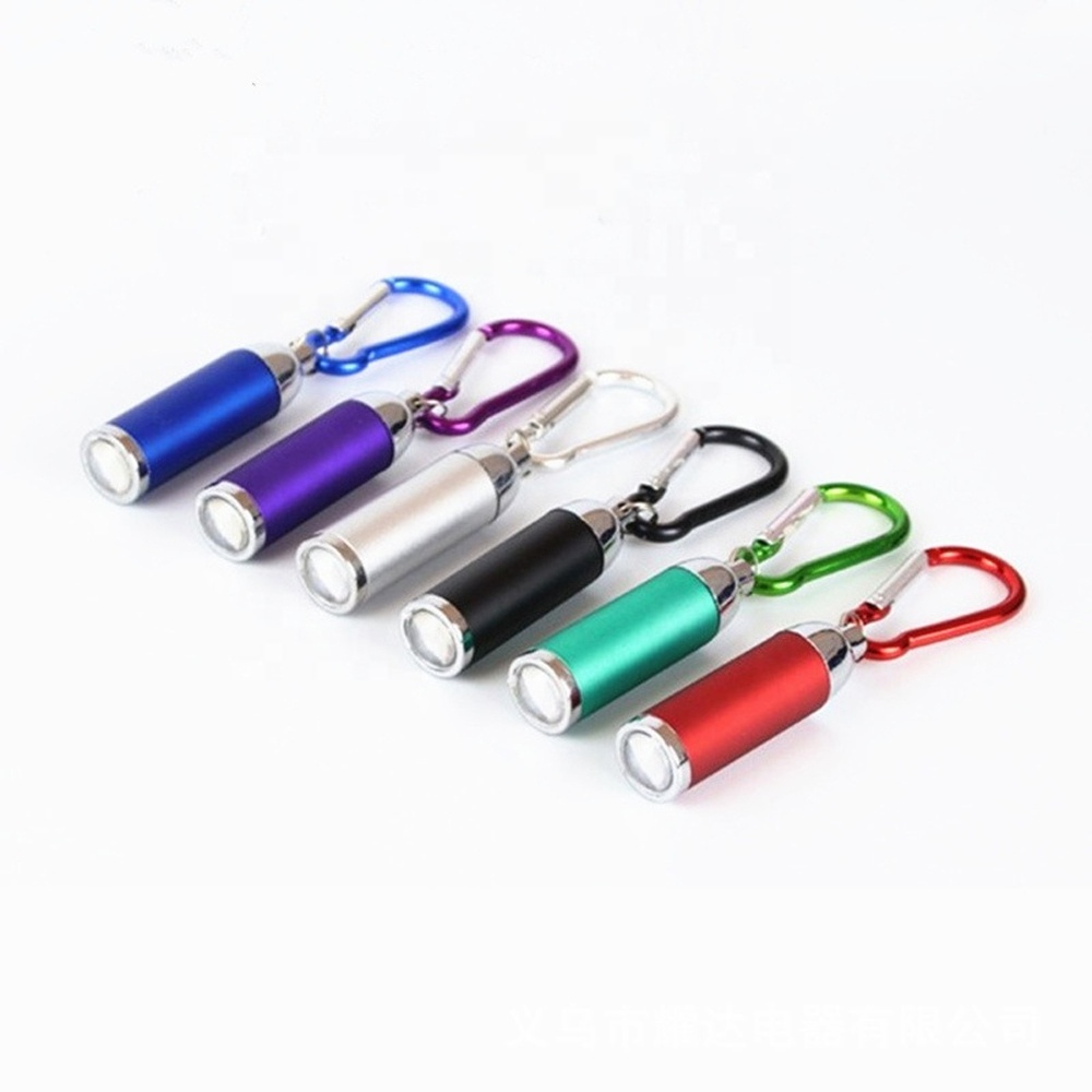 Promotional Gifts Small Torch lamp Customized logo Mini Flashlight Keychain With Key chain ring For Hiking Climbing camping