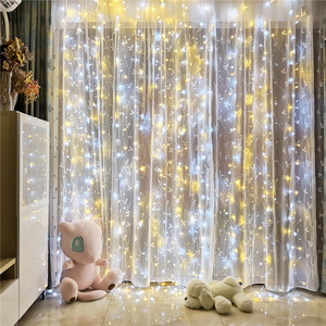 LED Twinkle Star 3x3M 300LED Window Curtain Light outdoor Waterproof garland lamp colorful String fairy light with end connector