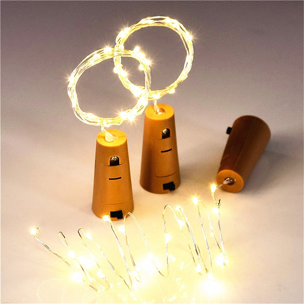 LED Light up cork string light copper wire led wine bottle top stopper light 2 meter 20 leds