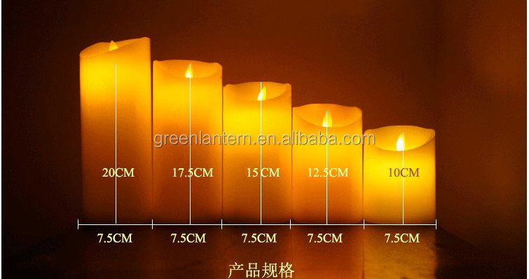 battery operated flameless christmas led lights candles real wax with remote control/LED candle light