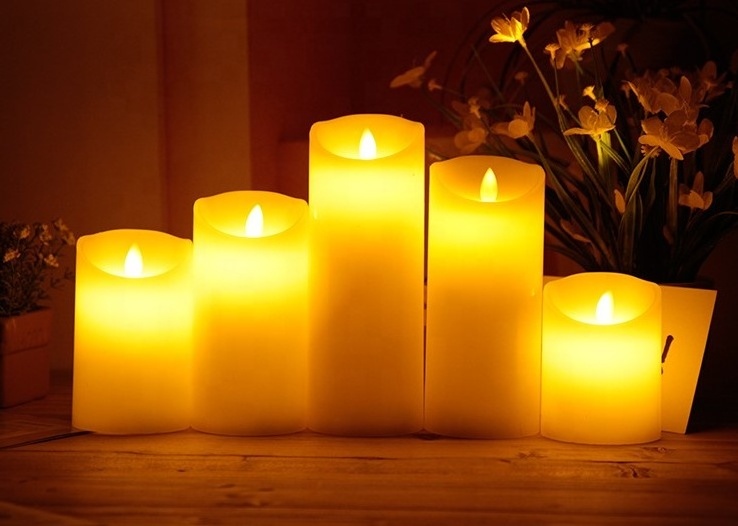 battery operated flameless christmas led lights candles real wax with remote control/LED candle light