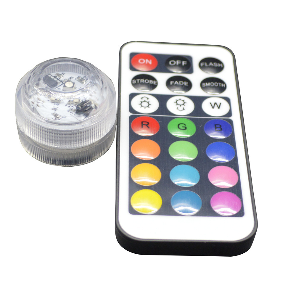 3CM Waterproof RGB Mini Submersible LED Lights Remote Control LED Battery Lights Tea Light for Wedding Party Vase Decoration