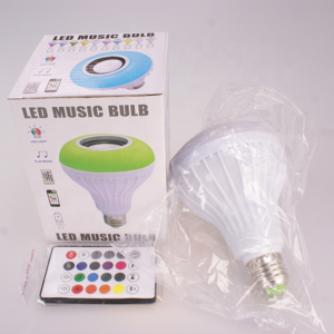 LED Wireless Light Bulb Speaker, RGB Smart Music Bulb E27 Remote Control 12W LED Bulb Speaker,led music bulb wireless