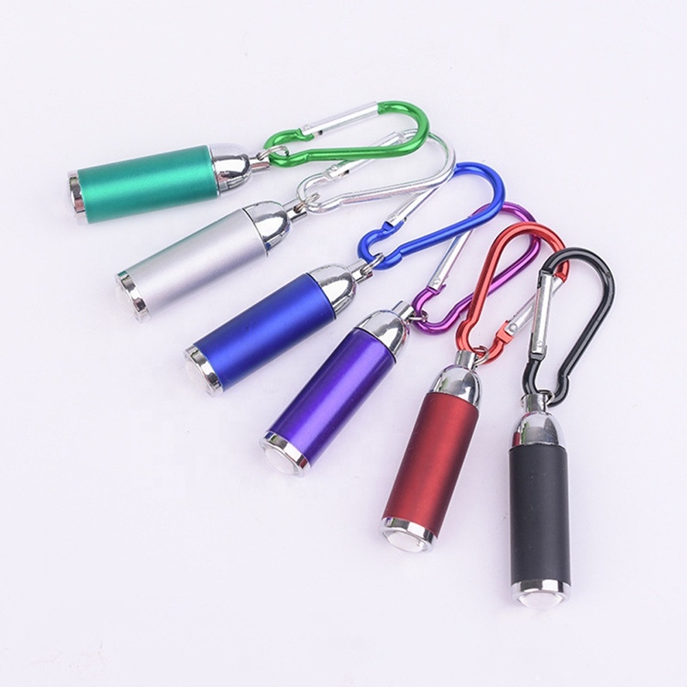 Promotional Gifts Small Torch lamp Customized logo Mini Flashlight Keychain With Key chain ring For Hiking Climbing camping