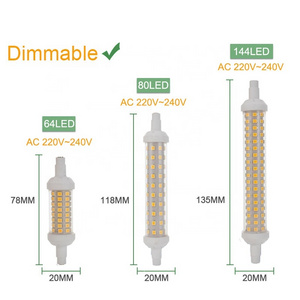 Dimmable R7S Floodlight LED Lamps SMD 2835 78mm 118mm 135mm 10w 15w 20w LED Light Bulb 220V Energy Saving Replace Halogen Light