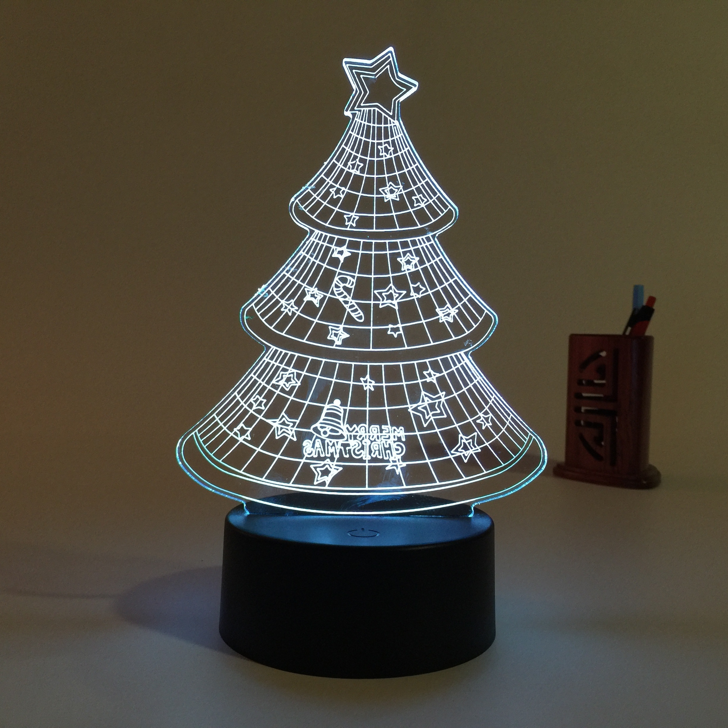 bedroom light Kid Gift christmas tree 3D lamp LED illusion light creative Desk lamp 7 Colors change lights Atmosphere lamp