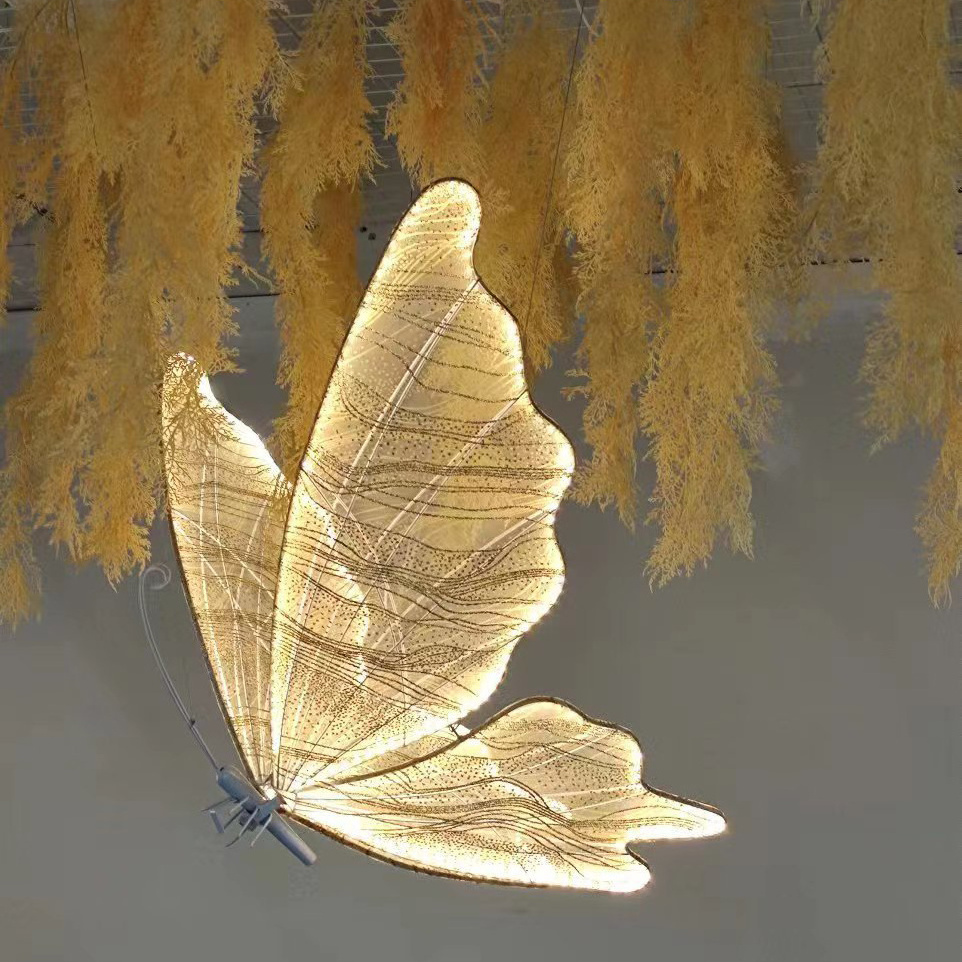 Wholesale Supplies LED butterflies lighting Road Lead Walkway ceiling lamp for Wedding party background store display decoration