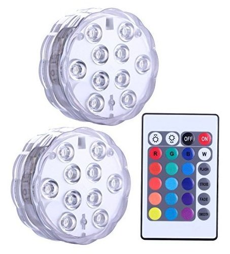 Hot sale LED Submersible Lights Battery Operated RGB changing underwater light with Remote Control Waterproof for swimming pool